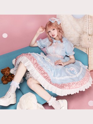 Colorful Balls Lolita Style Dress OP + Apron Set by Withpuji (WJ62)